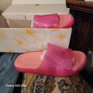 Yellowbox hot pink jelly slides size 8